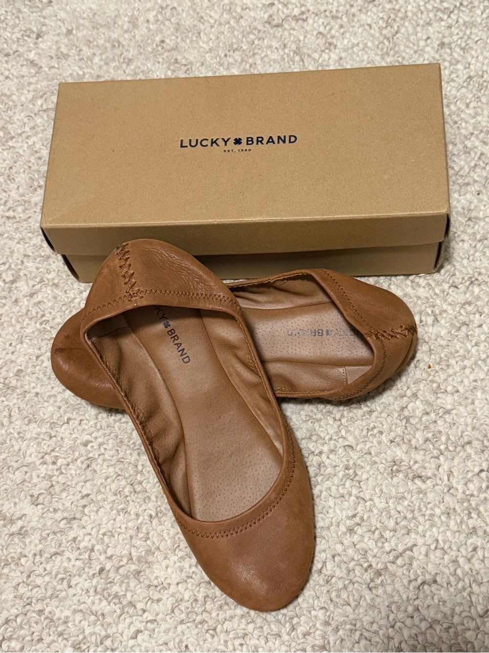 Lucky Brand Brown Leather Ballet Flats